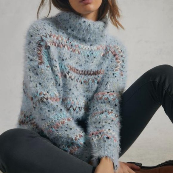 DARLA SPECKLED EYELASH TURTLENECK SWEATER anthropologie - Picture 4 of 7